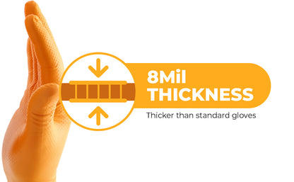Orange Nitrile Gloves (Improved Grip) 8 Mil I 200 Pieces