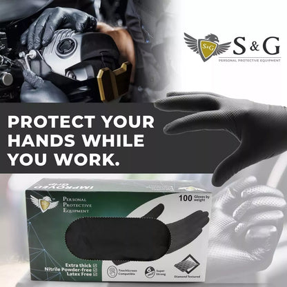 Black Nitrile Gloves (Improved Grip) 6 Mil I 1000 Pieces