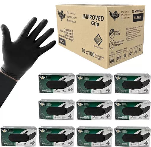 Black Nitrile Gloves (Improved Grip) 6 Mil I 1000 Pieces
