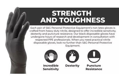 Black Nitrile Gloves 3 Mil I 1000 Pieces