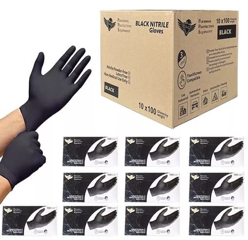 Black Nitrile Gloves 3 Mil I 1000 Pieces