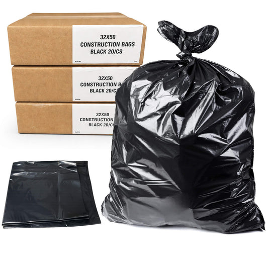 S&G Plus Black Heavy Duty Construction Garbage Bags - 3 mil - 42 gallon 60PCS