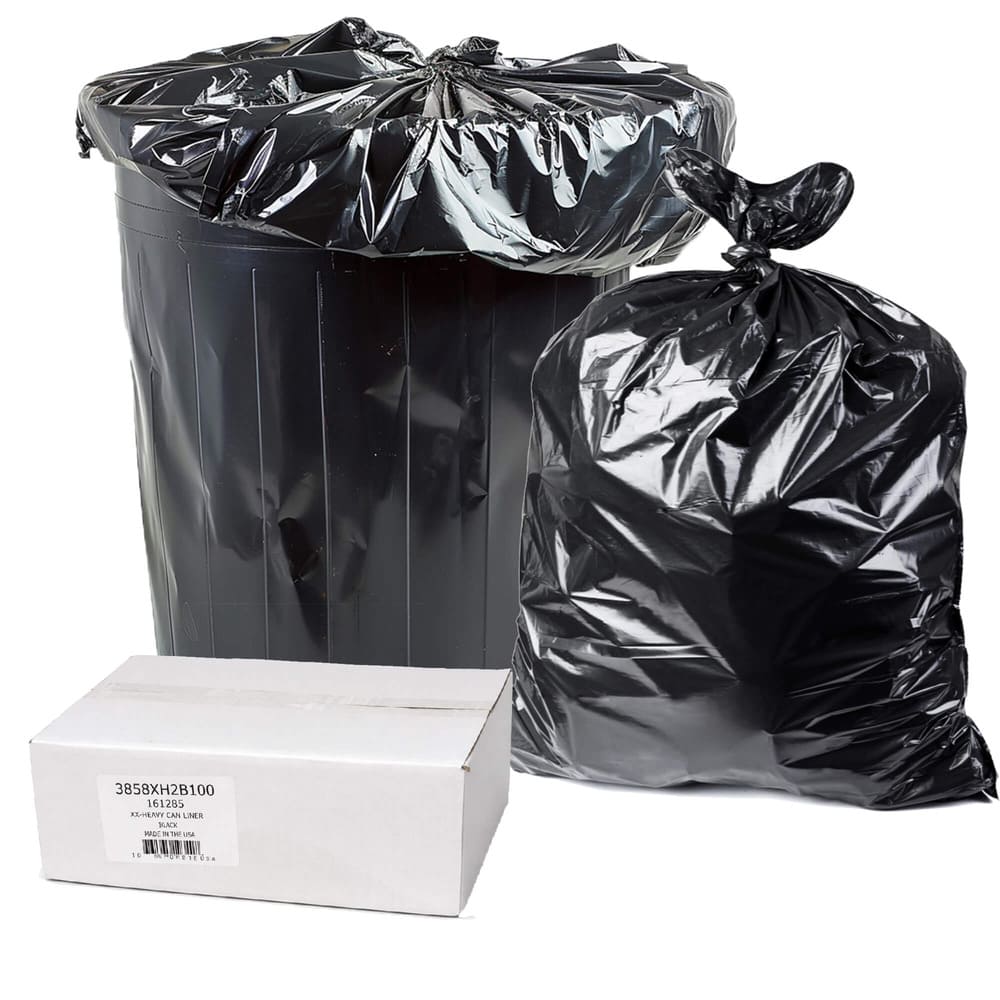 S&G Plus Black Heavy Duty Garbage Bags - 2 mil - 58 gallon - 100 PCS