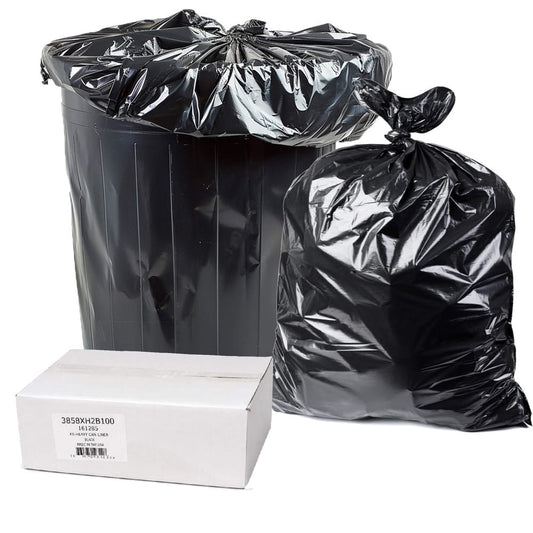 S&G Plus Black Heavy Duty Garbage Bags - 2 mil - 58 gallon - 100 PCS