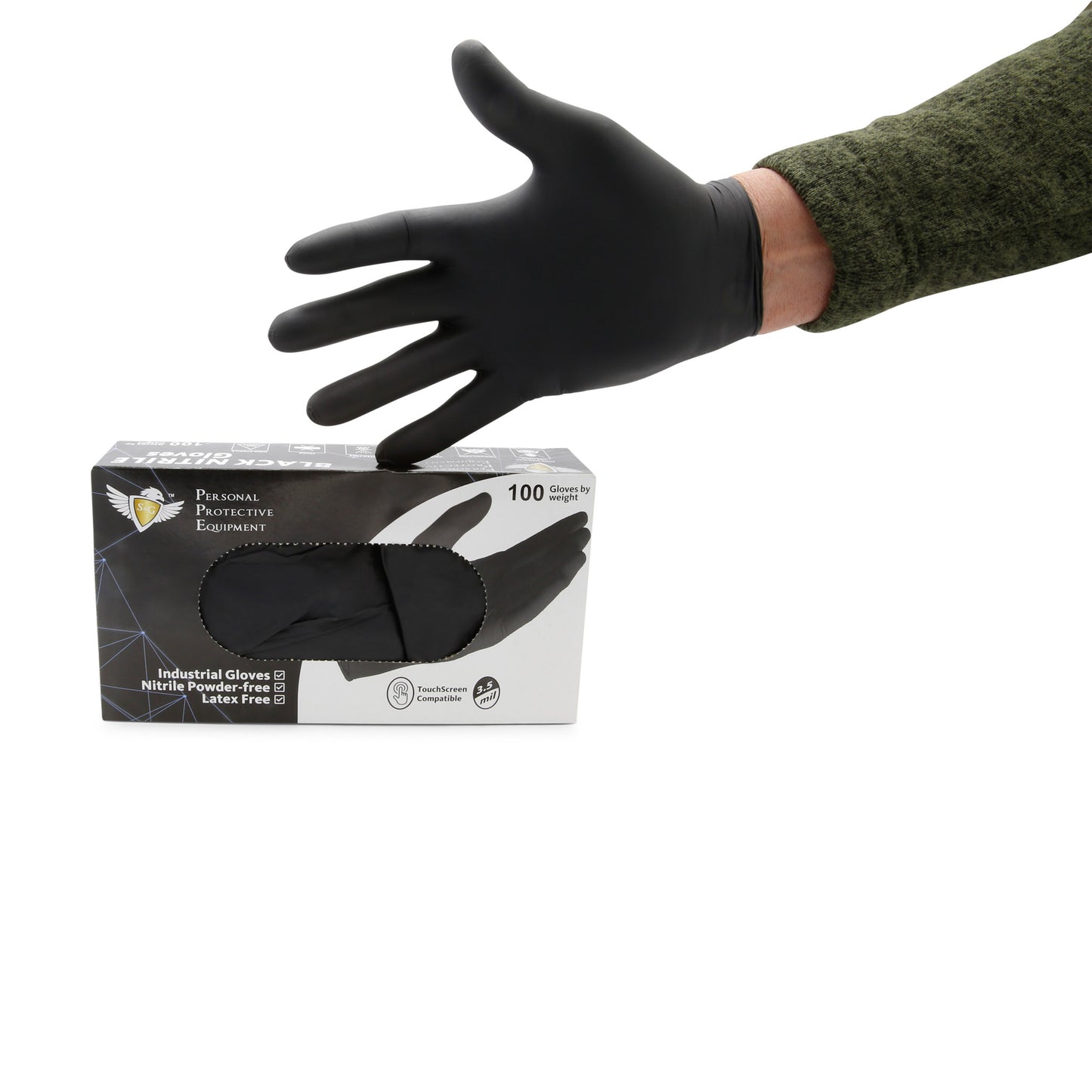 Black Nitrile Gloves 3 Mil I 200 Pieces