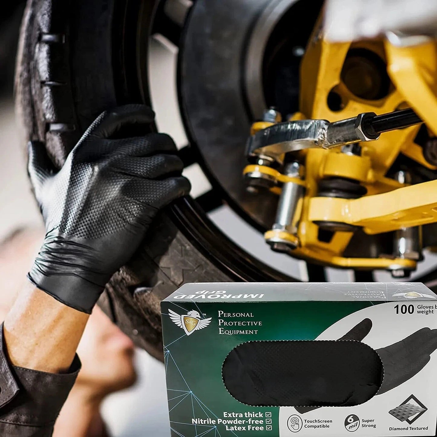 Black Nitrile Gloves (Improved Grip) 6 Mil I 1000 Pieces