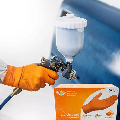 Orange Nitrile Gloves (Improved Grip) 8 Mil I 1000 Pieces