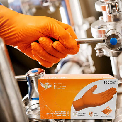 Orange Nitrile Gloves (Improved Grip) 8 Mil I 1000 Pieces