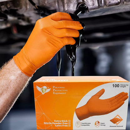 Orange Nitrile Gloves (Improved Grip) 8 Mil I 1000 Pieces